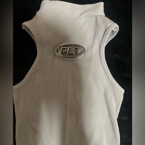 grey detail high neck bodysuit